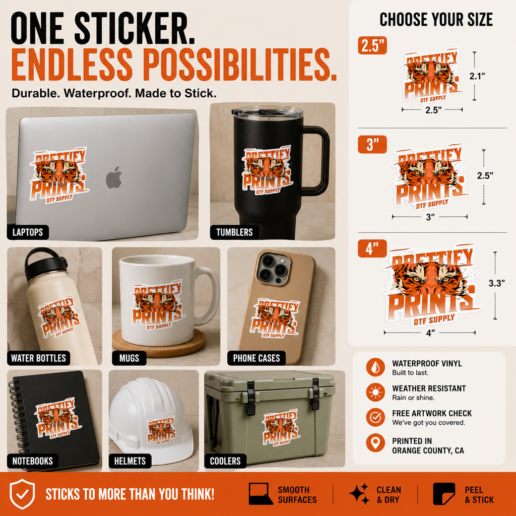 Custom Logo Vinyl Stickers | Waterproof Die-Cut Stickers