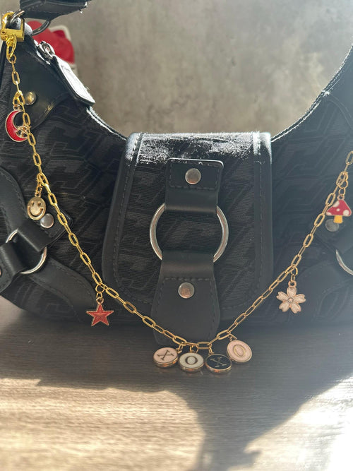 Black & Gold Bag Charm – Dreamy Aesthetic Purse Accessory with Charms | Coquette, Fairycore, Grunge Glam