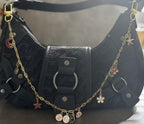 Black & Gold Bag Charm – Dreamy Aesthetic Purse Accessory with Charms | Coquette, Fairycore, Grunge Glam