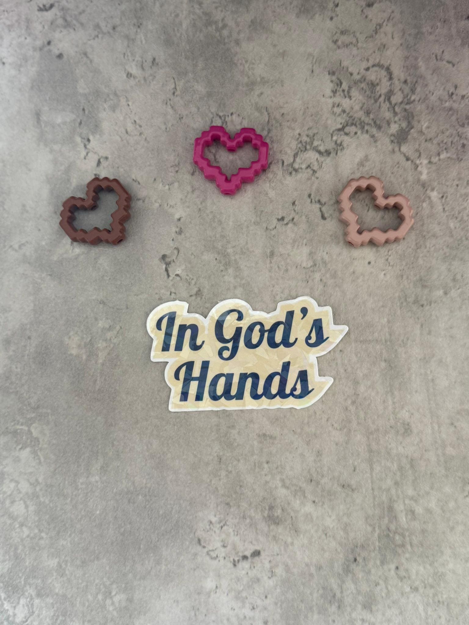 Waterproof Holographic Vinyl Sticker — In God’s Hands, Christian Faith