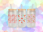 Customizable Frosted Glass Iced Coffee Tumbler: Rhinestone Bamboo Lid