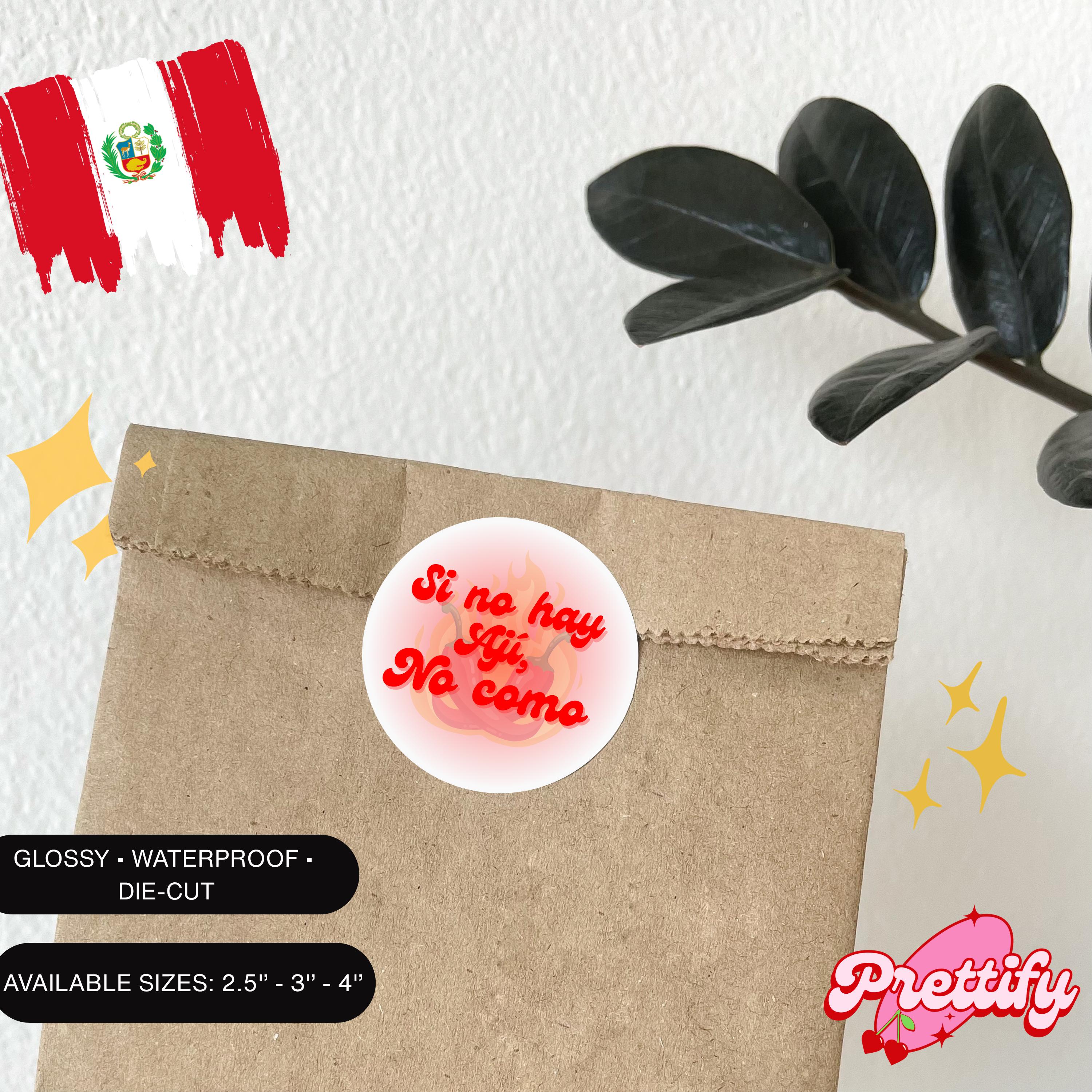 Waterproof Holographic Vinyl Sticker — Si No Hay Aji, No Como (Spicy Latina)