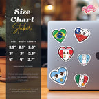 Kawaii Chile Flag Heart Sticker | Laptop Decal