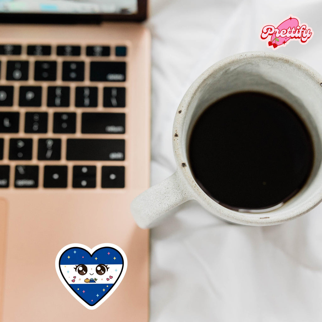 Kawaii El Salvador Heart Flag Sticker | Waterproof Vinyl Decal