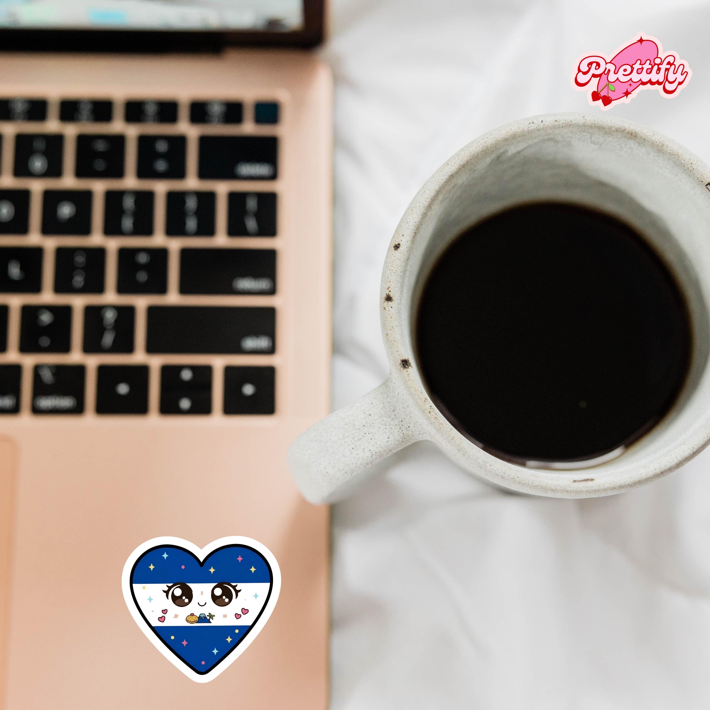 Kawaii El Salvador Heart Flag Sticker | Waterproof Vinyl Decal