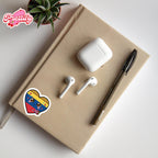 Kawaii Colombia Heart Flag Sticker | Waterproof Vinyl Decal