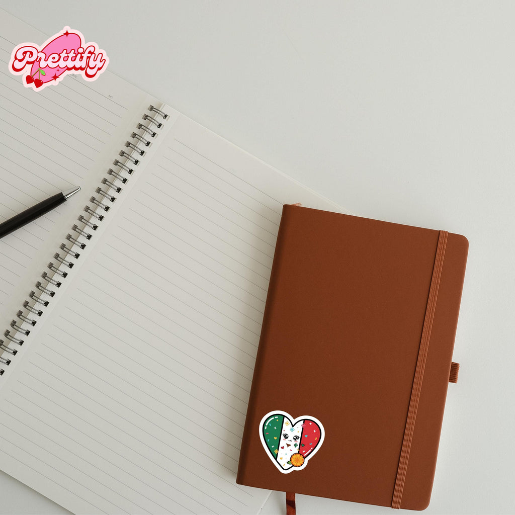 Kawaii Mexico Heart Flag Sticker | Waterproof Vinyl Decal