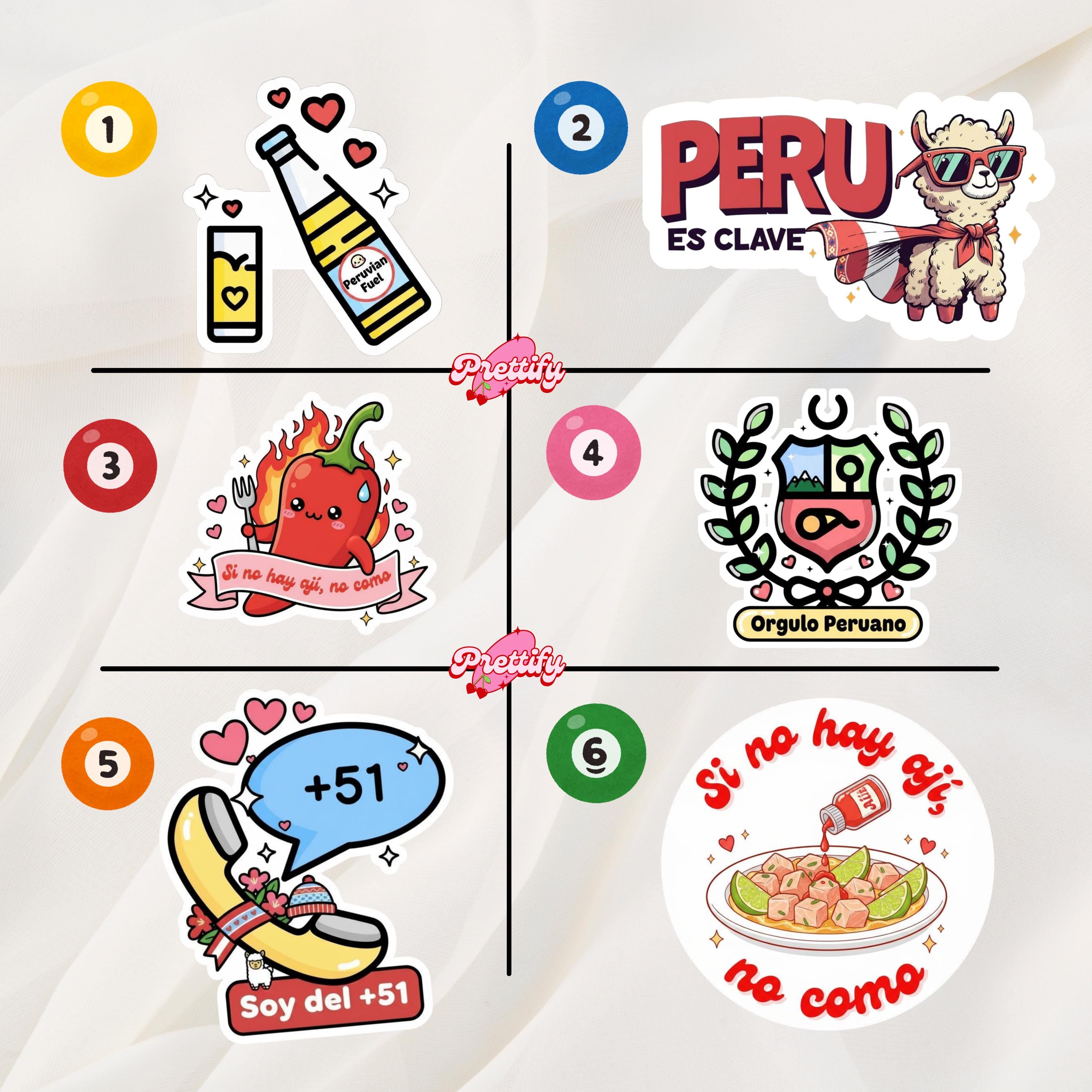 Kawaii Peru Stickers | Ají, Alpaca, Ceviche Vinyl Decals