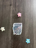 Vinyl Sticker – “God Bless America” – Waterproof Glossy – Cross, Flag & Floral – Laptop/Water Bottle