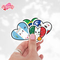 Custom Kawaii Heart Flag Sticker | Personalized Country Vinyl Decal