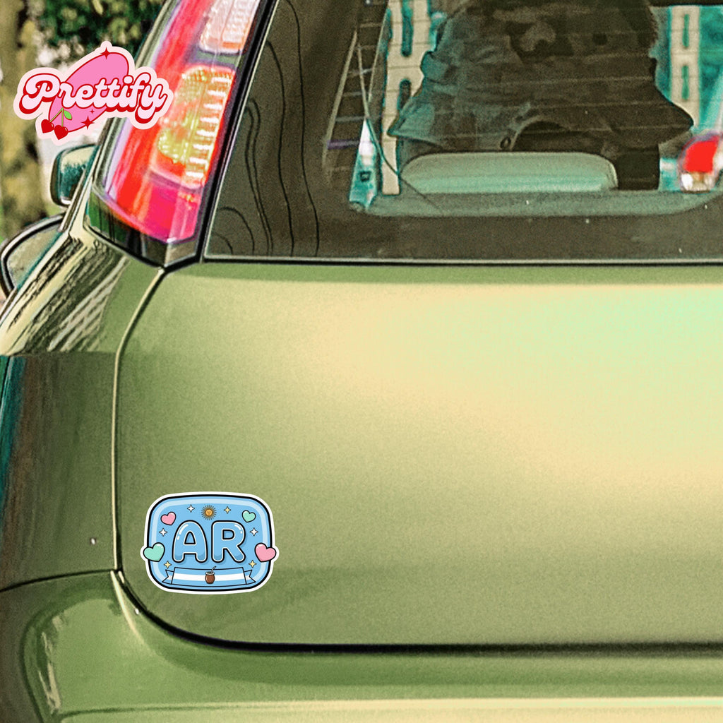 Custom Kawaii Country Initial Sticker | Latin America Flag Vinyl Decal