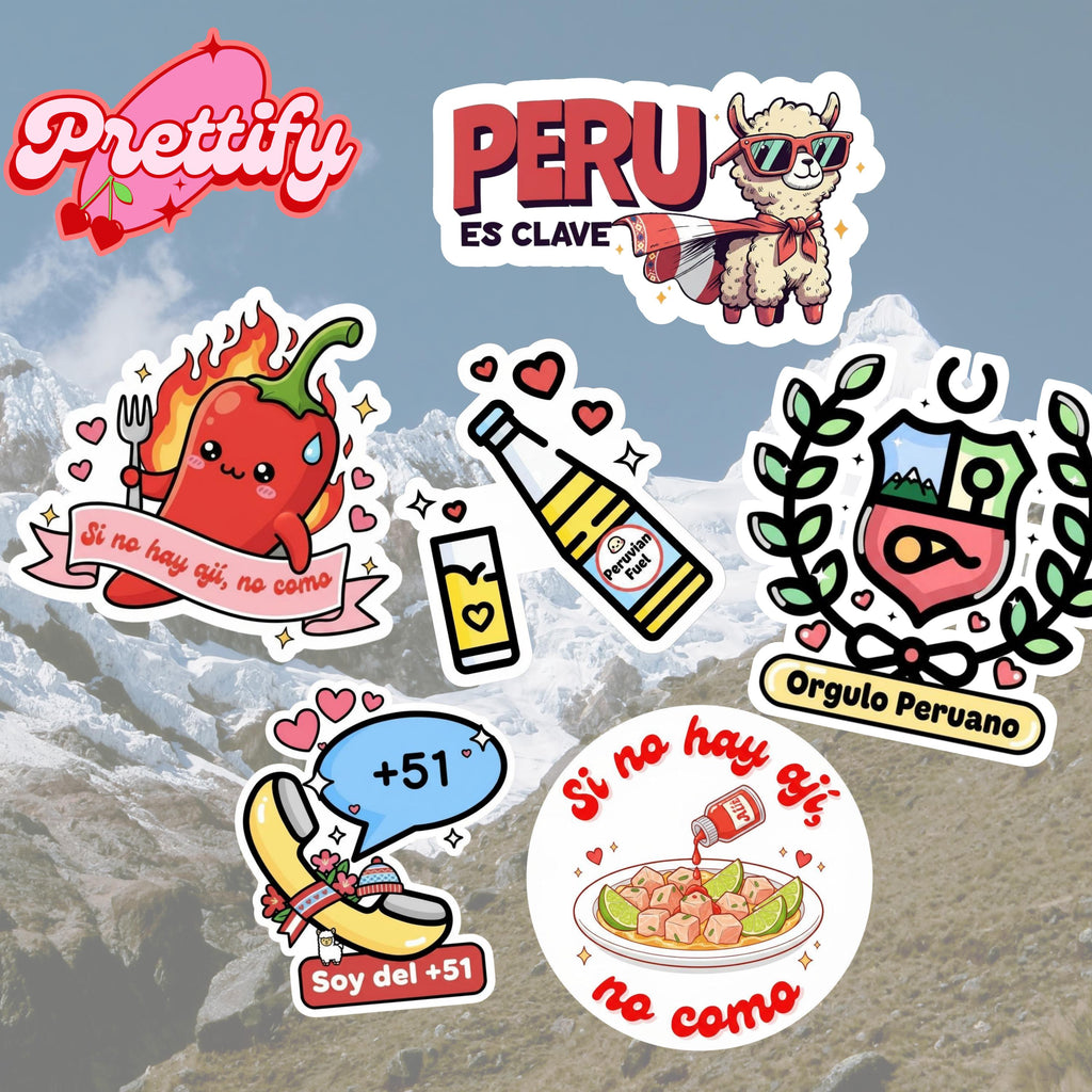 Kawaii Peru Stickers | Ají, Alpaca, Ceviche Vinyl Decals