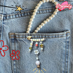 Pastel Beaded Safety Pin Brooch | Handmade Charm Accessory for Jackets, Bags