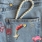 Personalized Safety Pin Brooch with Charm | Custom Letter Bead Accessory