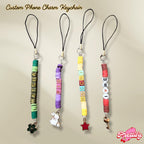 Custom Phone Charm Keychain | Personalized Name Phone Charm | Beaded Phone Strap | Bag Charm | Zipper Charm | Handmade Gift