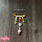 Pastel Beaded Safety Pin Brooch | Handmade Charm Accessory for Jackets, Bags