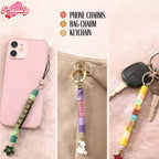 Custom Phone Charm Keychain | Personalized Name Phone Charm | Beaded Phone Strap | Bag Charm | Zipper Charm | Handmade Gift