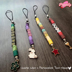 Custom Phone Charm Keychain | Personalized Name Phone Charm | Beaded Phone Strap | Bag Charm | Zipper Charm | Handmade Gift