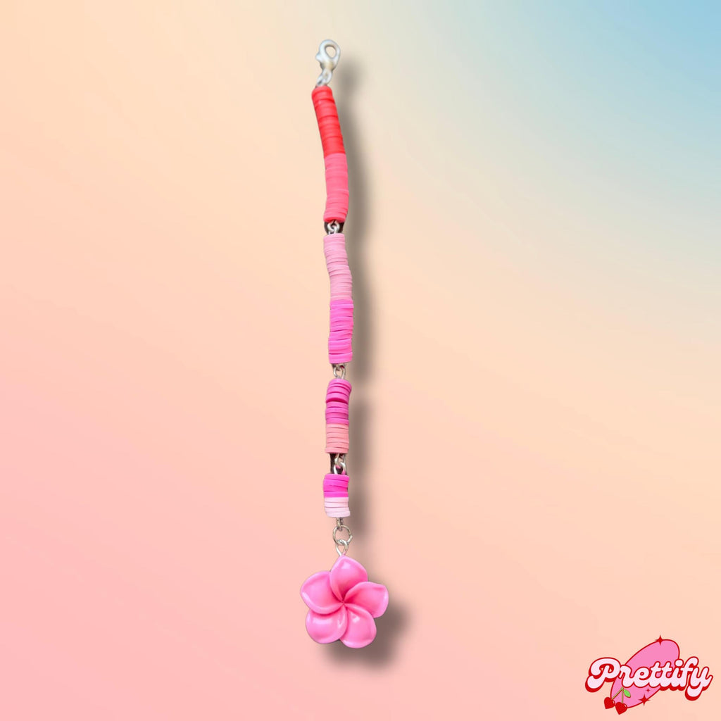 Flower Phone Charm, Beaded Phone Strap, Cute Phone Charm, Bag Charm Keychain, Aesthetic Phone Accessory, Cute Flower Keychain